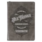 Libreta Cuerina con Zipper - I Can Do Everything Through Christ